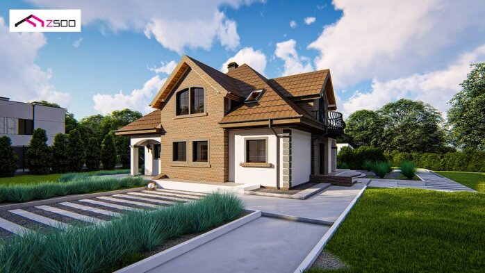 Проект дома U18 kl+ - 6 С мансардным этажом дома в Украине