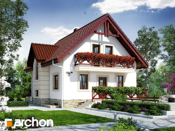 Проект дома Дом в ракитнике вер.2 - 1 С мансардным этажом дома в Украине