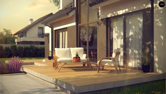 Проект дома U266 - 4 С мансардным этажом дома в Украине