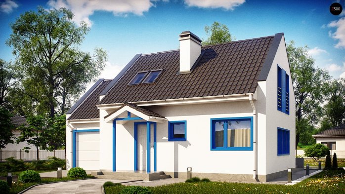 Проєкт будинку U217 - З мансардним поверхом дома в Україні