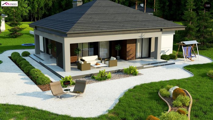 Проект дома U377 B - 6 Одноэтажные дома в Украине