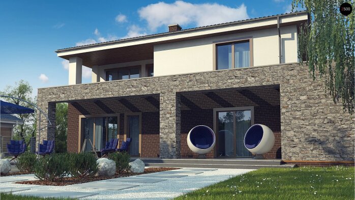 Проєкт будинку Ux109 P - Двоповерхові дома в Україні