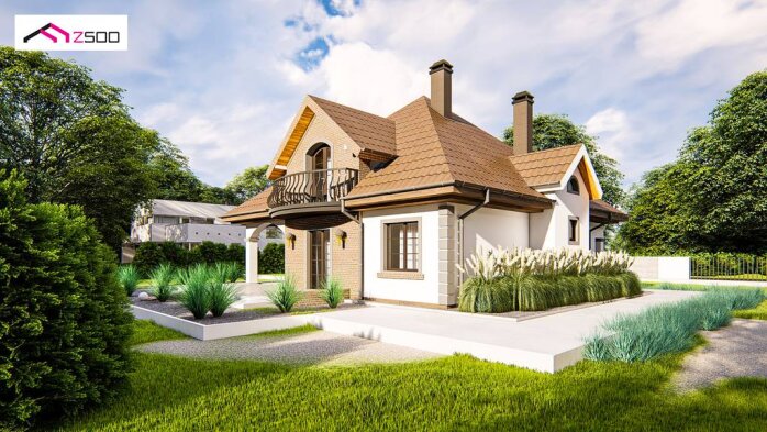 Проект дома U18 kl+ - 3 С мансардным этажом дома в Украине