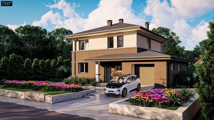 Проект дома Uu11 k+ PK - 1 Двухэтажные дома в Украине