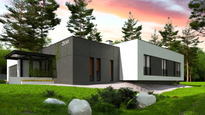 Проєкт будинку Ux141 v1 - Одноповерхові дома в Україні