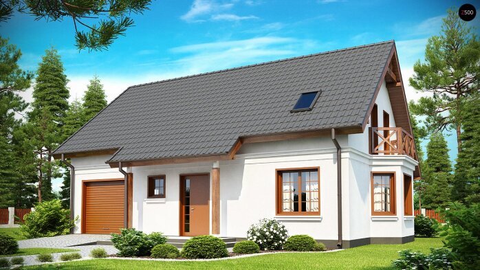 Проект дома U178 - 1 С мансардным этажом дома в Украине
