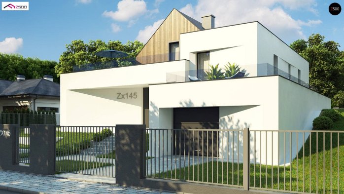 Проект дома Ux145 - 3 С мансардным этажом дома в Украине