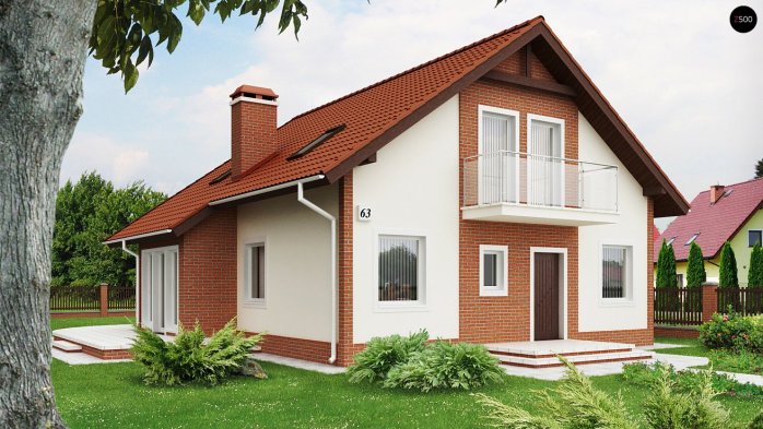 Проєкт будинку U63 S - З мансардним поверхом дома в Україні