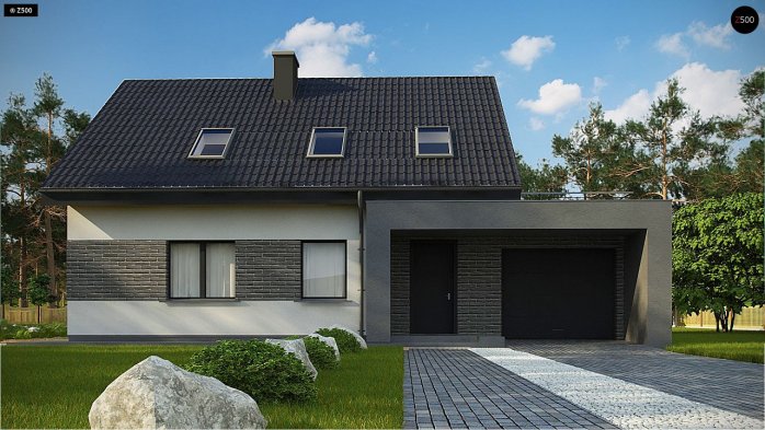 Проект дома U347 - 2 С мансардным этажом дома в Украине