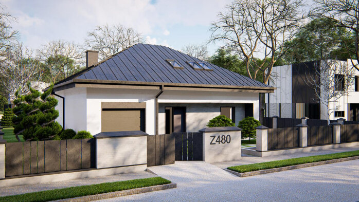 Проект дома U480 - 1 С мансардным этажом дома в Украине