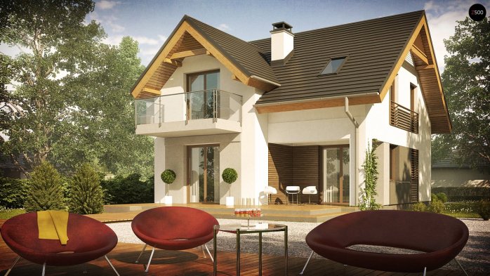 Проект дома U163 V1 - 3 С мансардным этажом дома в Украине