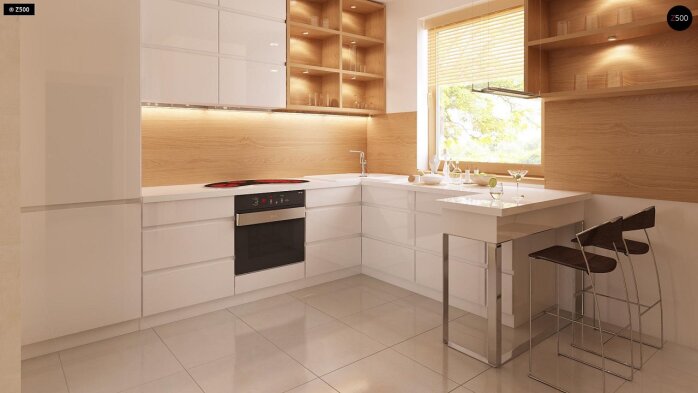 Проєкт будинку u1 k - З мансардним поверхом дома в Україні