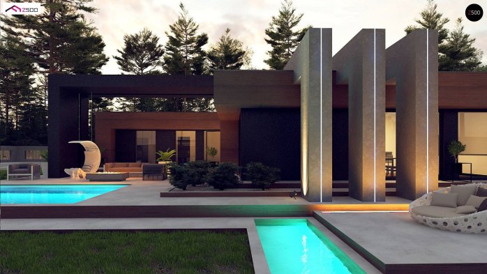 Проєкт будинку Ux158 - Одноповерхові дома в Україні