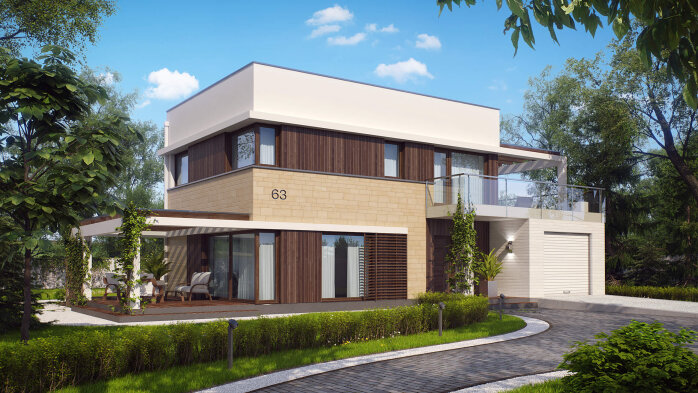 Проєкт будинку Ux63 PK - Двоповерхові дома в Україні