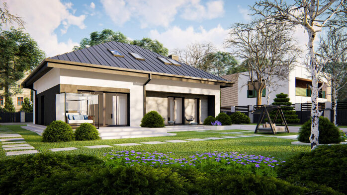 Проект дома U480 - 3 С мансардным этажом дома в Украине