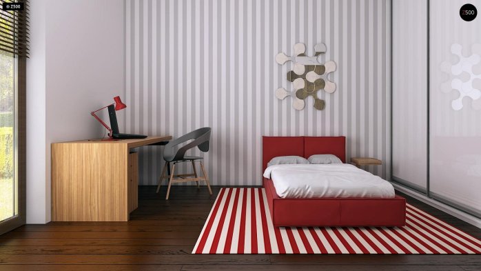 Проект дома U261 v1 - 19 С мансардным этажом дома в Украине