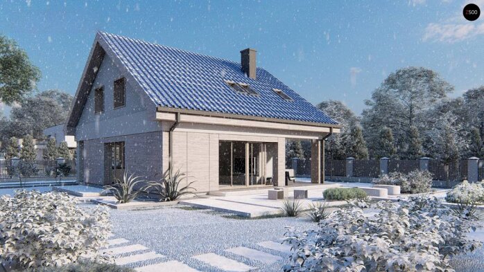 Проєкт будинку U436 - З мансардним поверхом дома в Україні