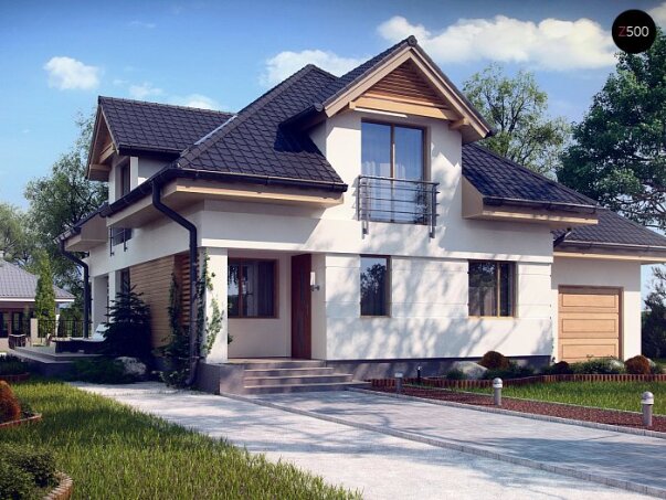 Проєкт будинку U284 PK - З мансардним поверхом дома в Україні