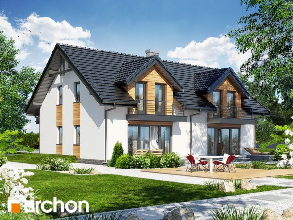 Проект дома Дом в клематисах 11 - 2 С мансардным этажом дома в Украине