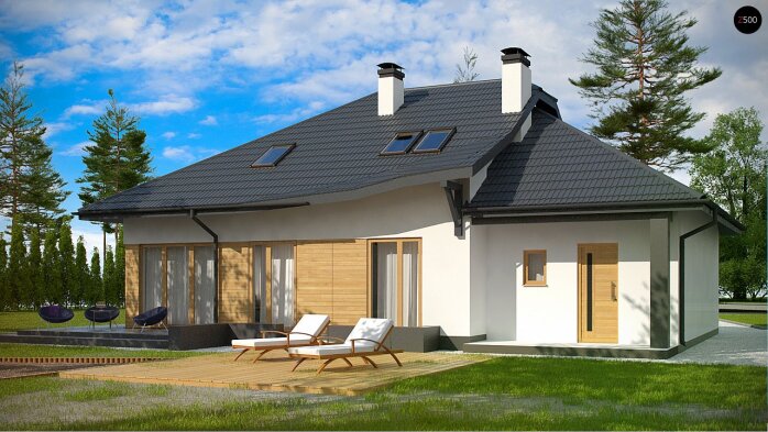 Проект дома U56 A - 1 С мансардным этажом дома в Украине