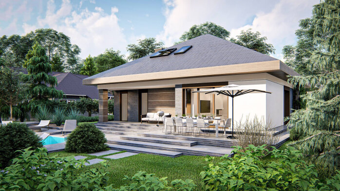 Проект дома U439 - 7 С мансардным этажом дома в Украине