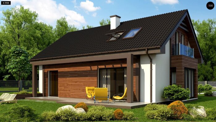 Проект дома U95 A - 3 С мансардным этажом дома в Украине