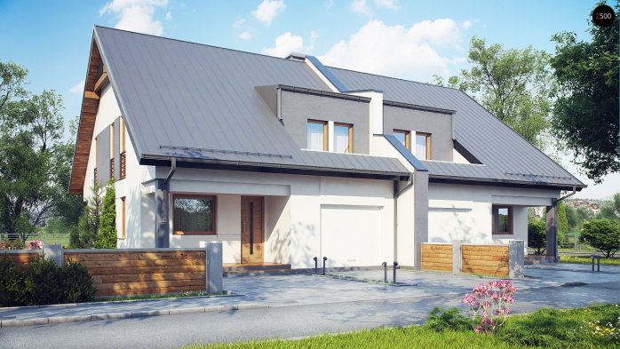 Проект дома Ub15 - 1 С мансардным этажом дома в Украине