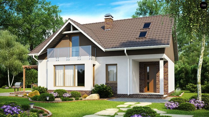 Проєкт будинку U128 - З мансардним поверхом дома в Україні