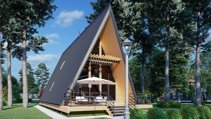 Проект дома DBT 460 - 1 С мансардным этажом дома в Украине