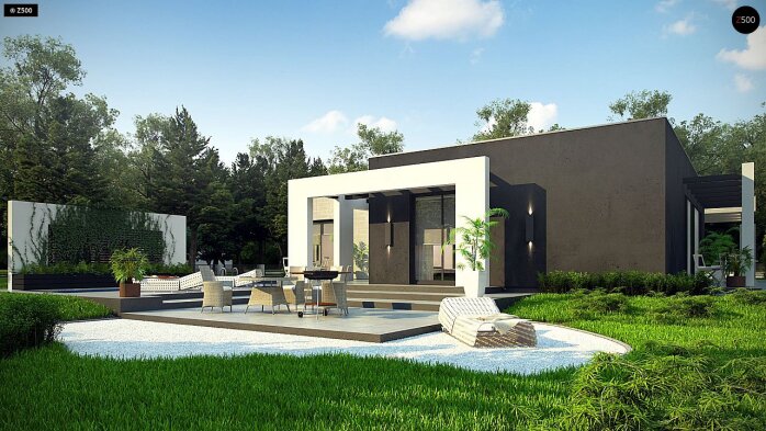 Проект дома Ux79 - 4 Одноэтажные дома в Украине