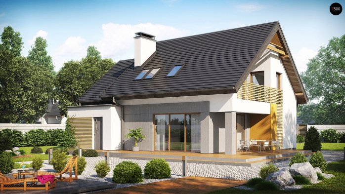 Проєкт будинку U219 - З мансардним поверхом дома в Україні