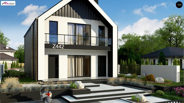 Проєкт будинку U442 - З мансардним поверхом дома в Україні