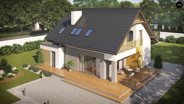 Проєкт будинку U219 - З мансардним поверхом дома в Україні