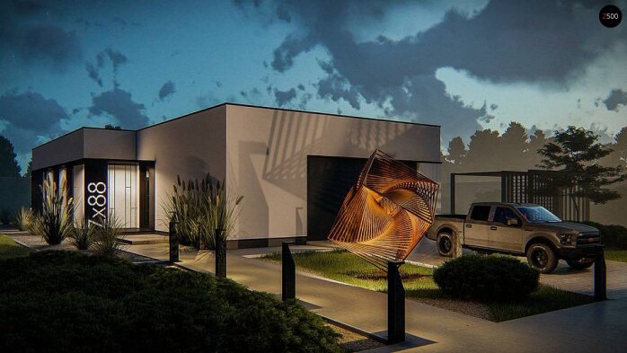 Проект дома Ux88 - 4 Одноэтажные дома в Украине