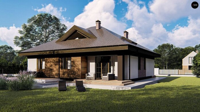 Проєкт будинку Uu230 + - З мансардним поверхом дома в Україні