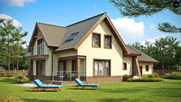 Проект дома U70 - 2 С мансардным этажом дома в Украине