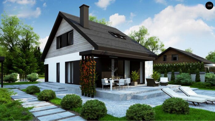 Проєкт будинку U468 - З мансардним поверхом дома в Україні