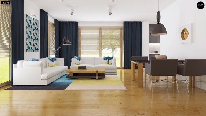 Проект дома Ux35 - 4 Одноэтажные дома в Украине