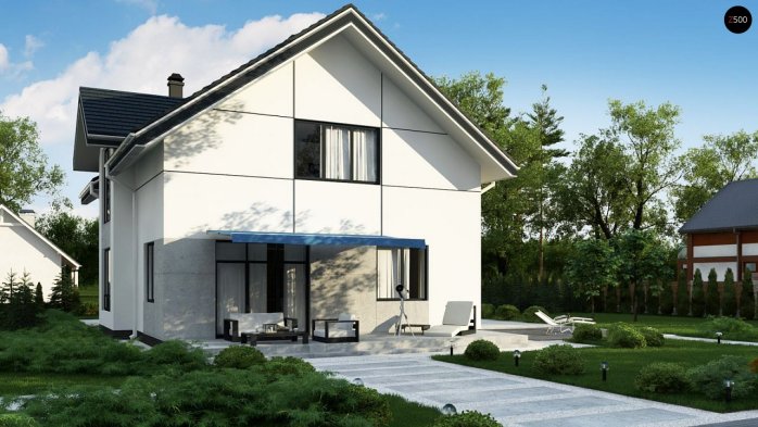 Проєкт будинку Uu7 - З мансардним поверхом дома в Україні