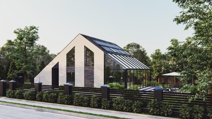 Проєкт будинку U553 - З мансардним поверхом дома в Україні