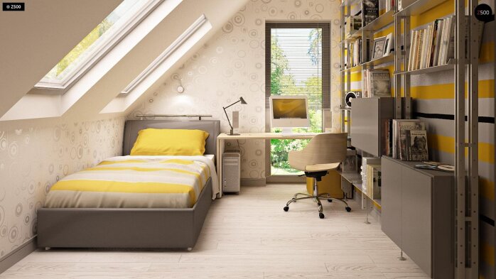 Проєкт будинку U216 GL - З мансардним поверхом дома в Україні