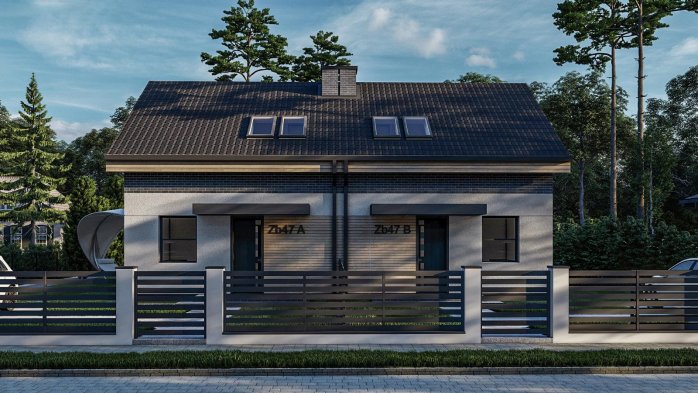 Проект дома Ub47 - 4 С мансардным этажом дома в Украине