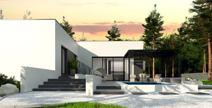 Проєкт будинку Ux141 v1 - Одноповерхові дома в Україні