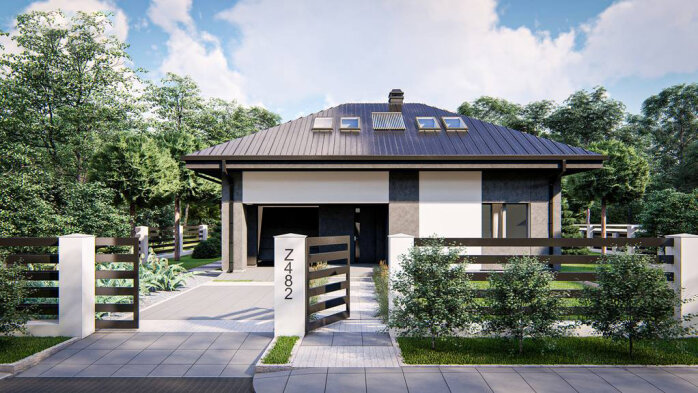 Проект дома U482 - 1 С мансардным этажом дома в Украине