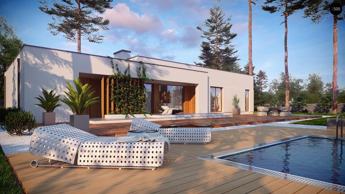 Проект дома Ux102 - 3 Одноэтажные дома в Украине