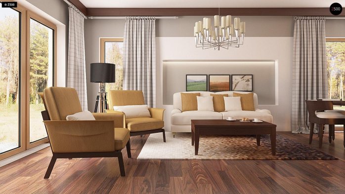 Проект дома U199 v1 - 3 Одноэтажные дома в Украине