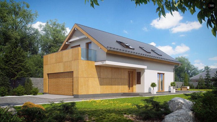 Проект дома U292 - 1 С мансардным этажом дома в Украине