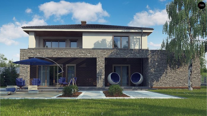 Проєкт будинку Ux109 - Двоповерхові дома в Україні