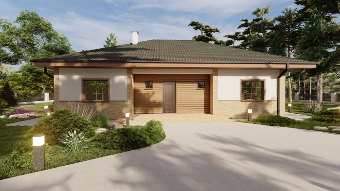 Проект дома Db 37 - 3 Одноэтажные дома в Украине
