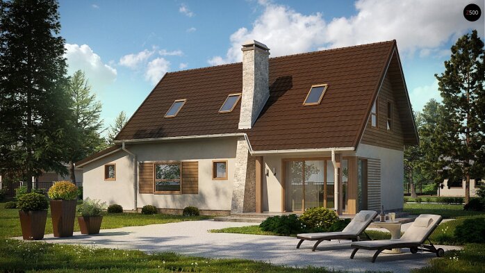 Проєкт будинку U79 GP - З мансардним поверхом дома в Україні